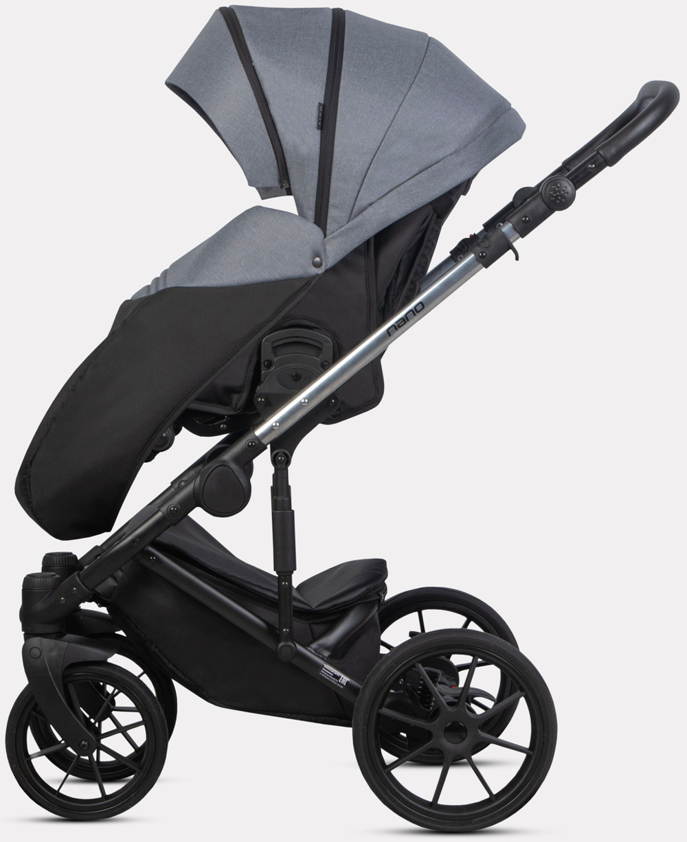Детская коляска Riko Nano Thermo 3 в 1 с автокреслом Rant Cruise Black 12 Graphite (графит)
