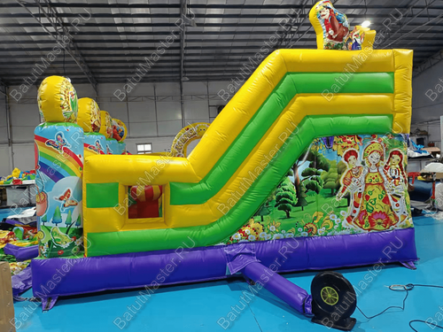 Коммерческий надувной батут "Русские сказки", 5x5x3.5 м.