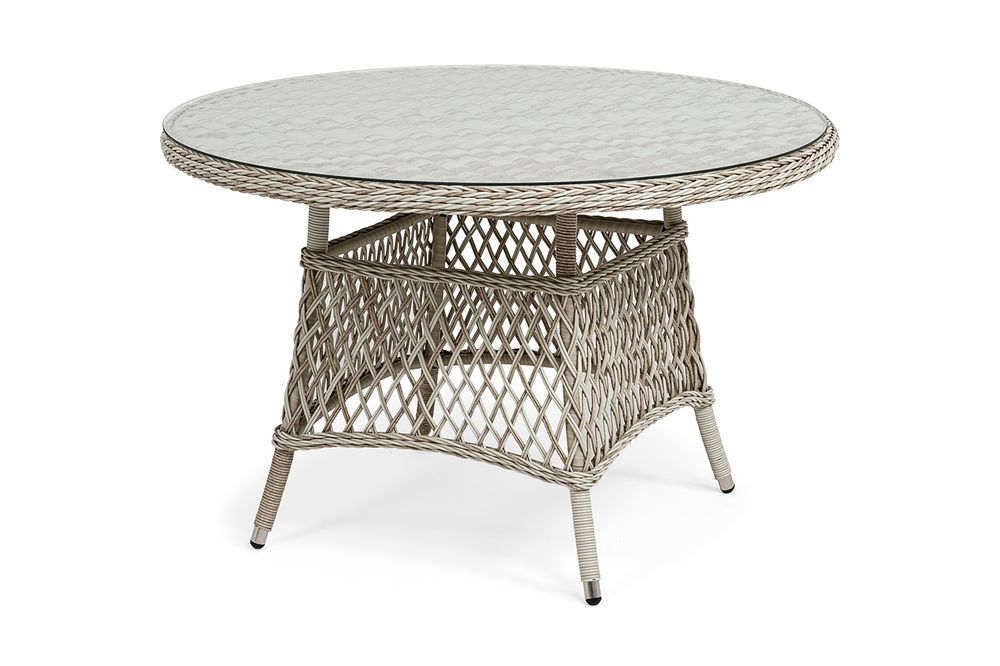 "Эспрессо" плетеный круглый стол, диаметр 118 см, цвет бежевый