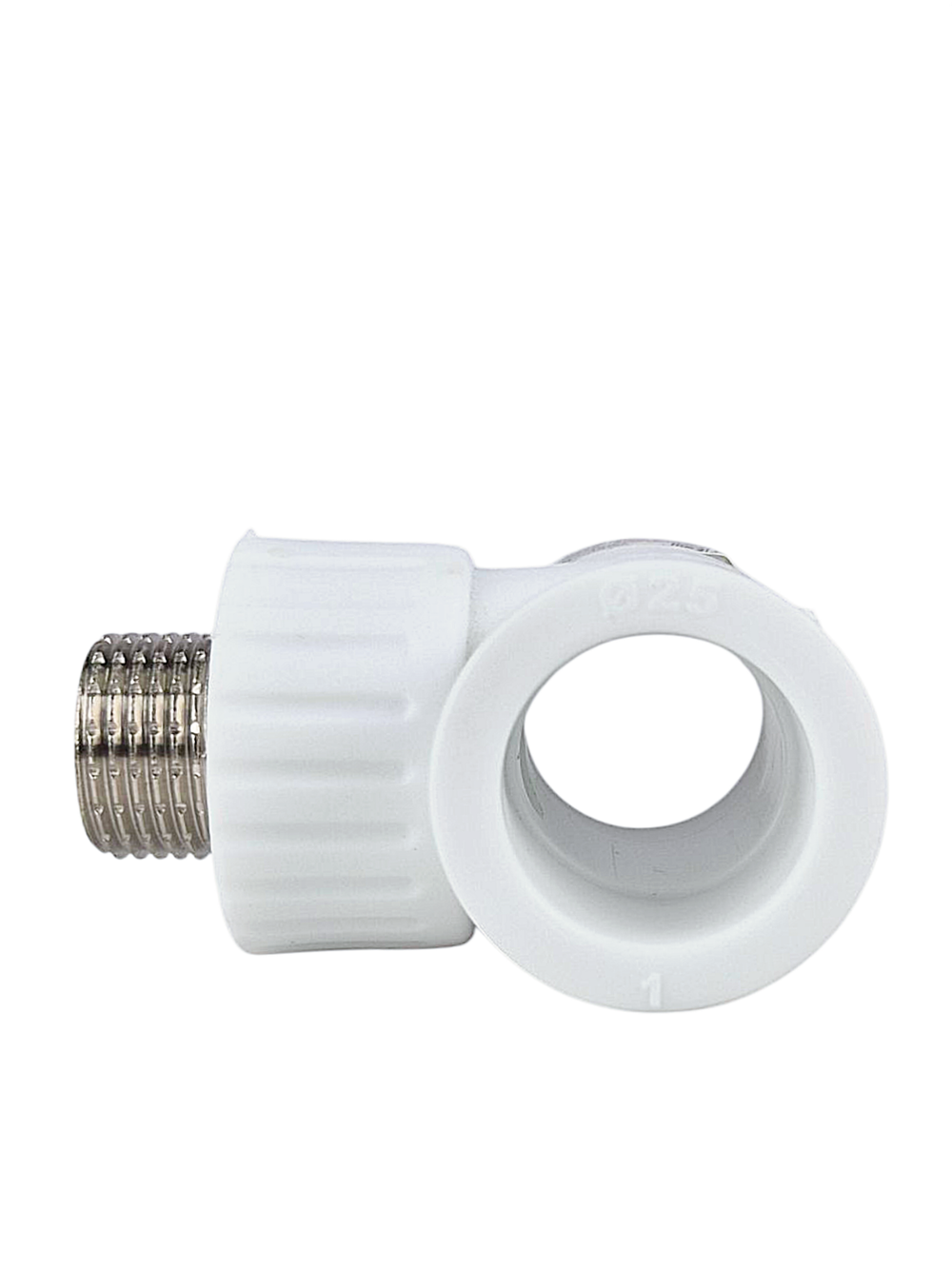 Тройник комбинированный PPR наружная резьба 25х 1/2,  белый, РТП (80/20)