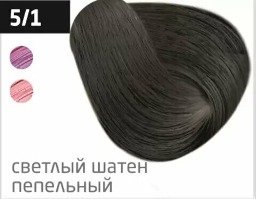 OLLIN PERFORMANCE 5/1 светлый шатен пепельный 60мл Перманентная крем-краска для волос