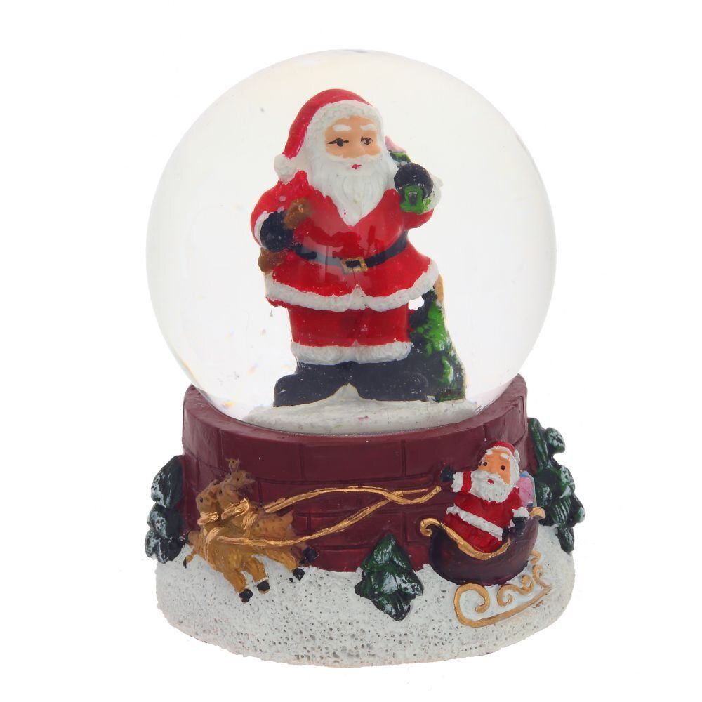 GAEM Фигурка декор в стекл шаре "Дед Мороз/Снеговик/Олень/Санта", D4,5 см, L5 W5 H6 см, 4в.