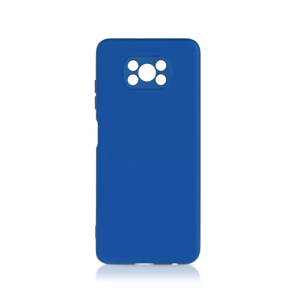 Силиконовый чехол с микрофиброй для Xiaomi Poco X3/X3 Pro blue DF
