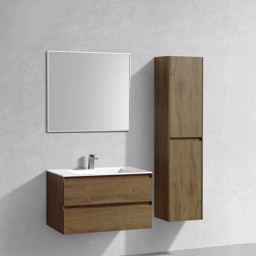 Тумба под раковину Vincea Luka 800 подвесная, 2 выкатных ящика soft-close, T.Oak