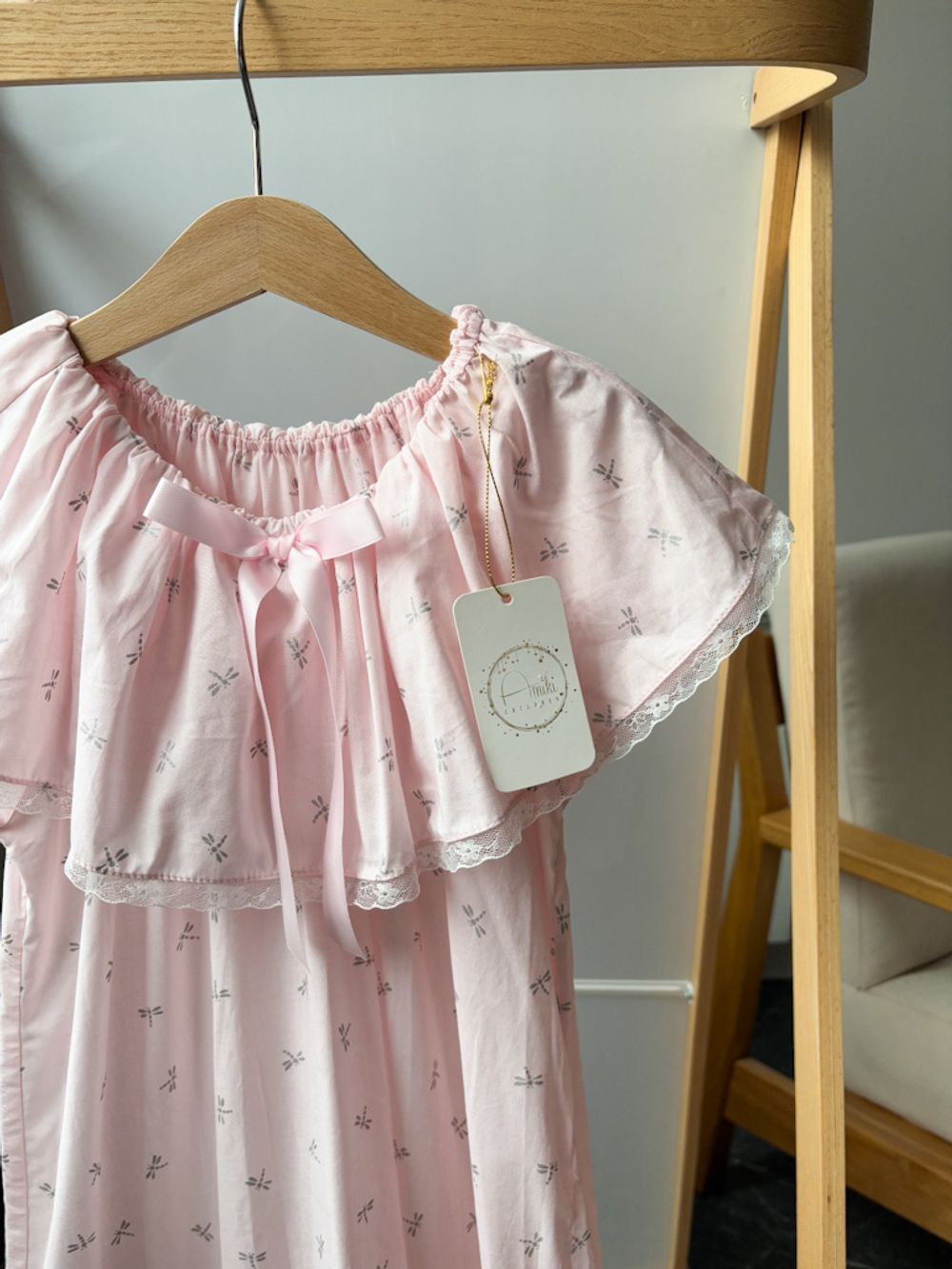 Новая хлопковая ночная рубашка розовая Amiki, 128-140