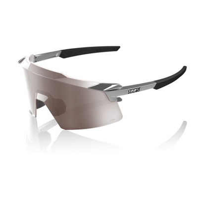 Спортивные очки 100% AEROCRAFT Gloss Black Chrome - HiPER Silver Mirror Lens