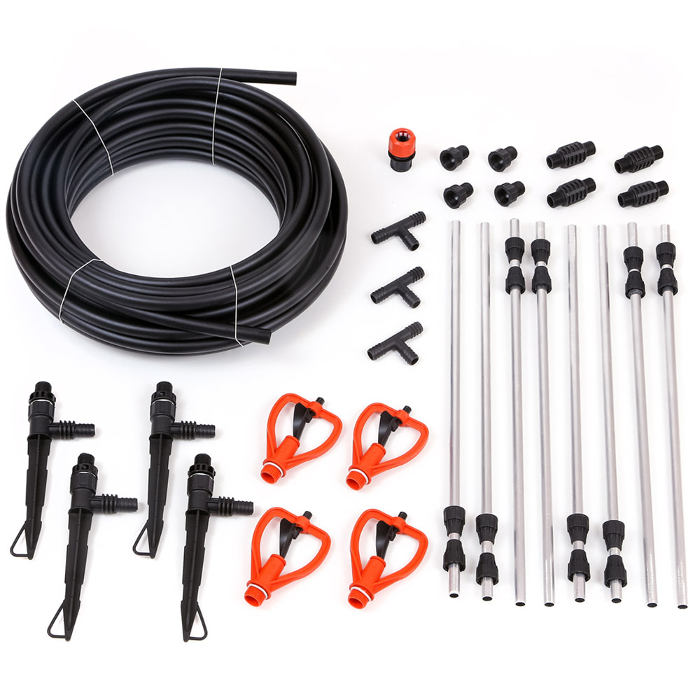 Полив для картофельных полей 100 кв.м (распыл. 3-х лепестк. регул-мые от 0,5 до 1м,магистральный шланг,цанговые соединители) арт.330726-00