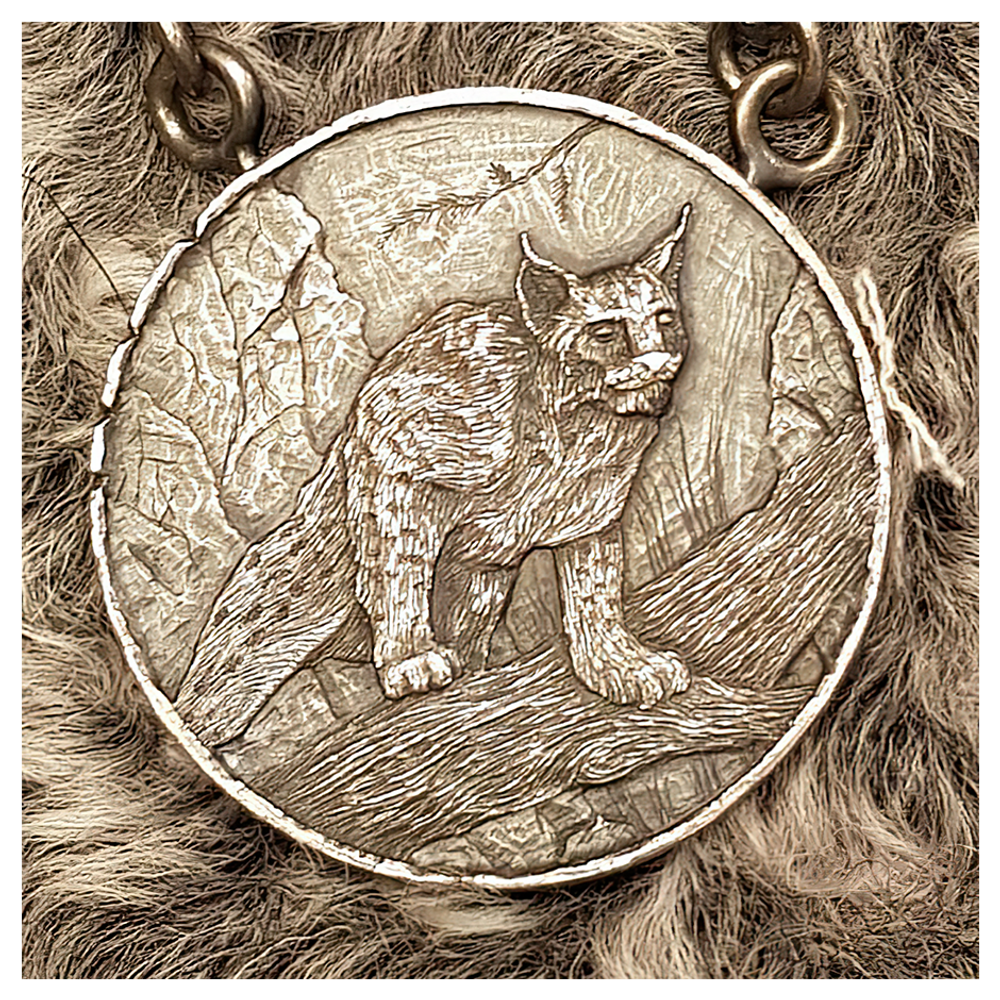 Серебряная монета-амулет «Рысь»