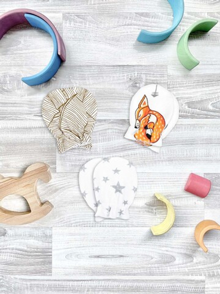 Рукавички-антицарапки Mjölk Лисички/Palm Tree/Звёзды, сет из 3х пар