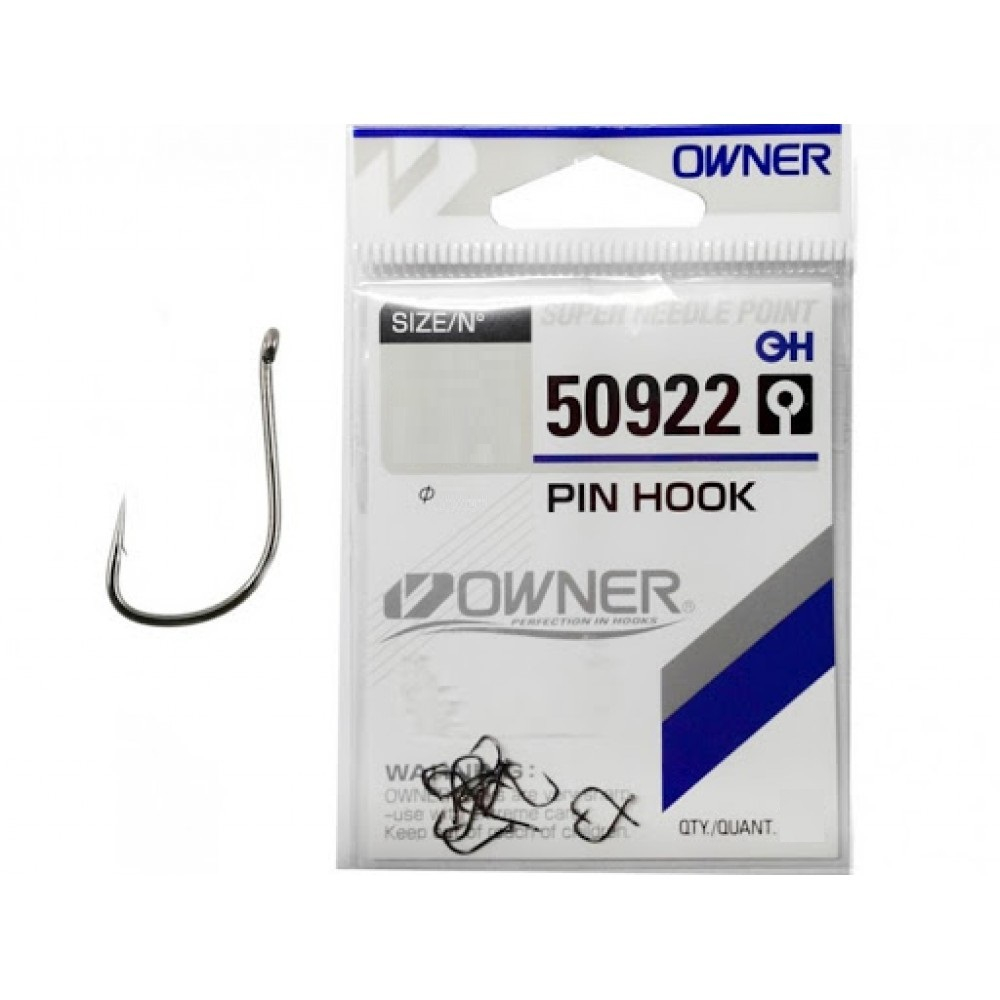 Крючок рыболовный OWNER 50922 Pin Hook (черный хром) №10 ( упк. по 10шт.)