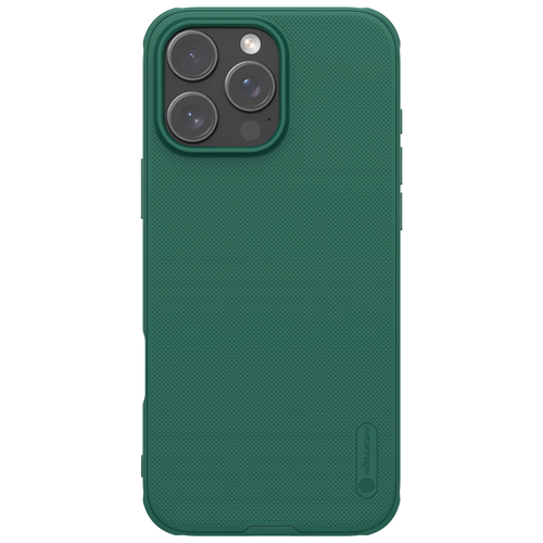Усиленный двухкомпонентный чехол зеленого цвета (Dark Green) от Nillkin для iPhone 16 Pro Max, серия Super Frosted Shield Pro