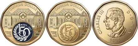 Канада 1 доллар, 2025 150 лет Верховному Суду - набор 2 монеты