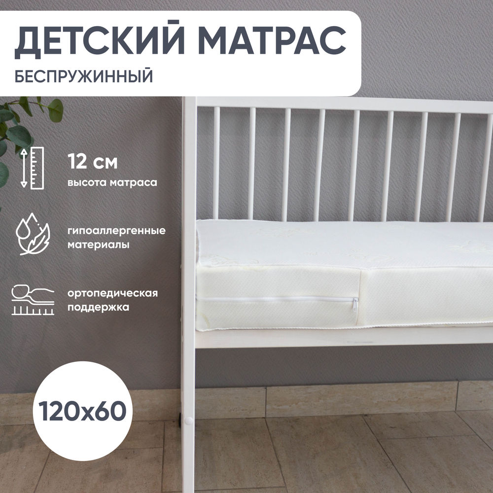 Матрас беспружинный детский 120*60, Холлкон 120 (Жаккард)