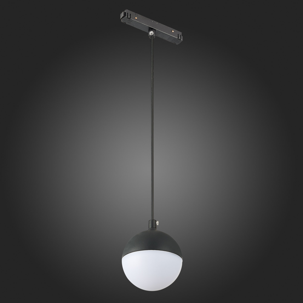 ST358.433.07 Магнитный трековый светильник подвесной Черный LED 1*7W 3000K 520Lm Ra&gt;80 120° IP20 D90 SKYLINE 48