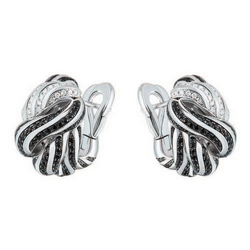 Серьги с чёрными сапфирами и бриллиантами, E0124-0/2