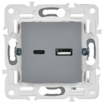 SKANDY Розетка USB A+C 3,1А SK-R14Gr серый IEK
