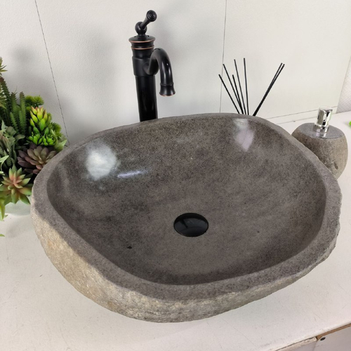 Раковина из речного камня RS-62067 (53*48*15)