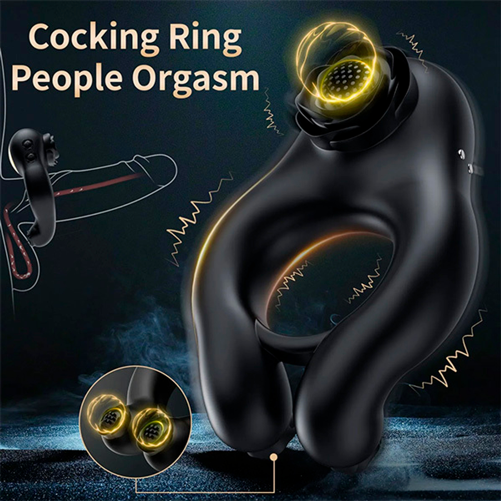 Черное эрекционное кольцо 4,2см с пультом ДУ BeYourLover Abe BJ558A