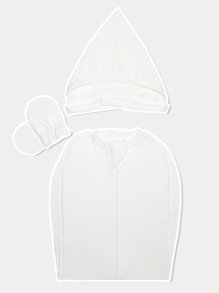 Сет. Пеленальный кокон + чепчик + антицарапки Сахар