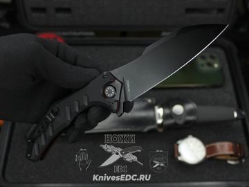 Складной нож НОКС Мангуст-2 336-708406 (Black Red) c клинком из стали D2, рукоять G10