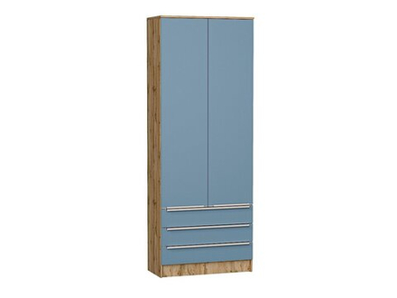 Шкаф двухстворчатый Стиль ШК-803 с ящиками Silky Blue Дуб Вотан