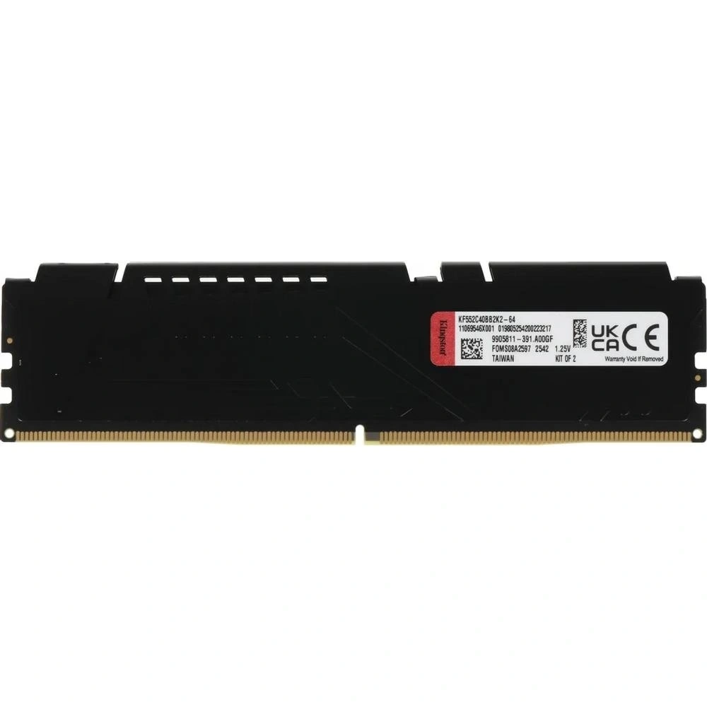Память оперативная Kingston DDR5 2x32GB 5200MHz Fury Beast Black Expo RTL Gaming (KF552C40BB2K2-64)