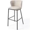 Ciselia Барный стул из бежевой синели и черной стали 75 см