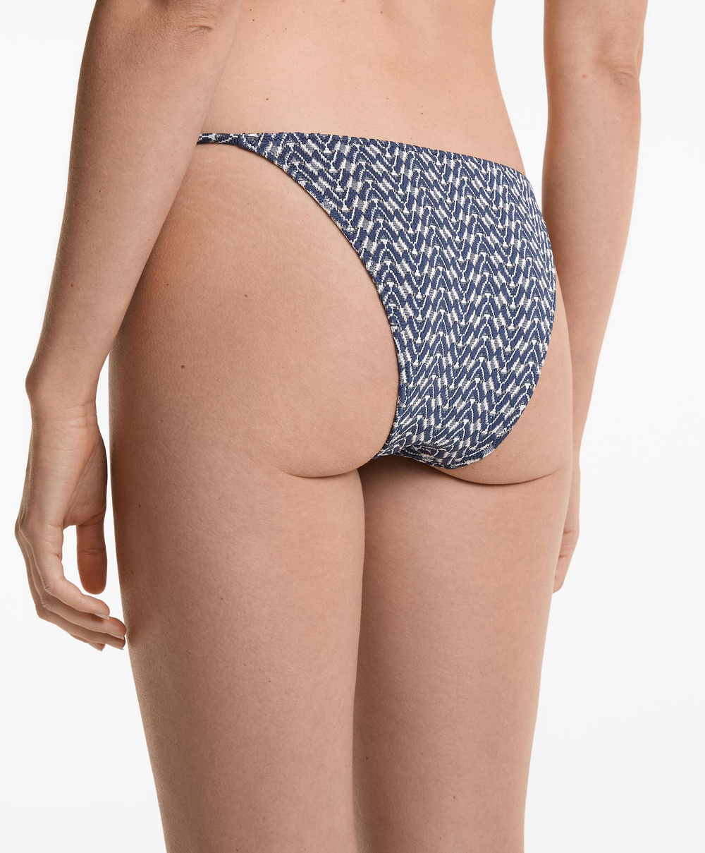 OYSHO Жаккардовые плавки-бикини средней посадки, темно-синий