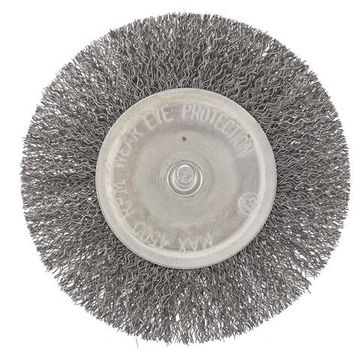 Щетка для дрели 100 мм, плоская со шпилькой, витая проволока 0,3 мм Сибртех 744507