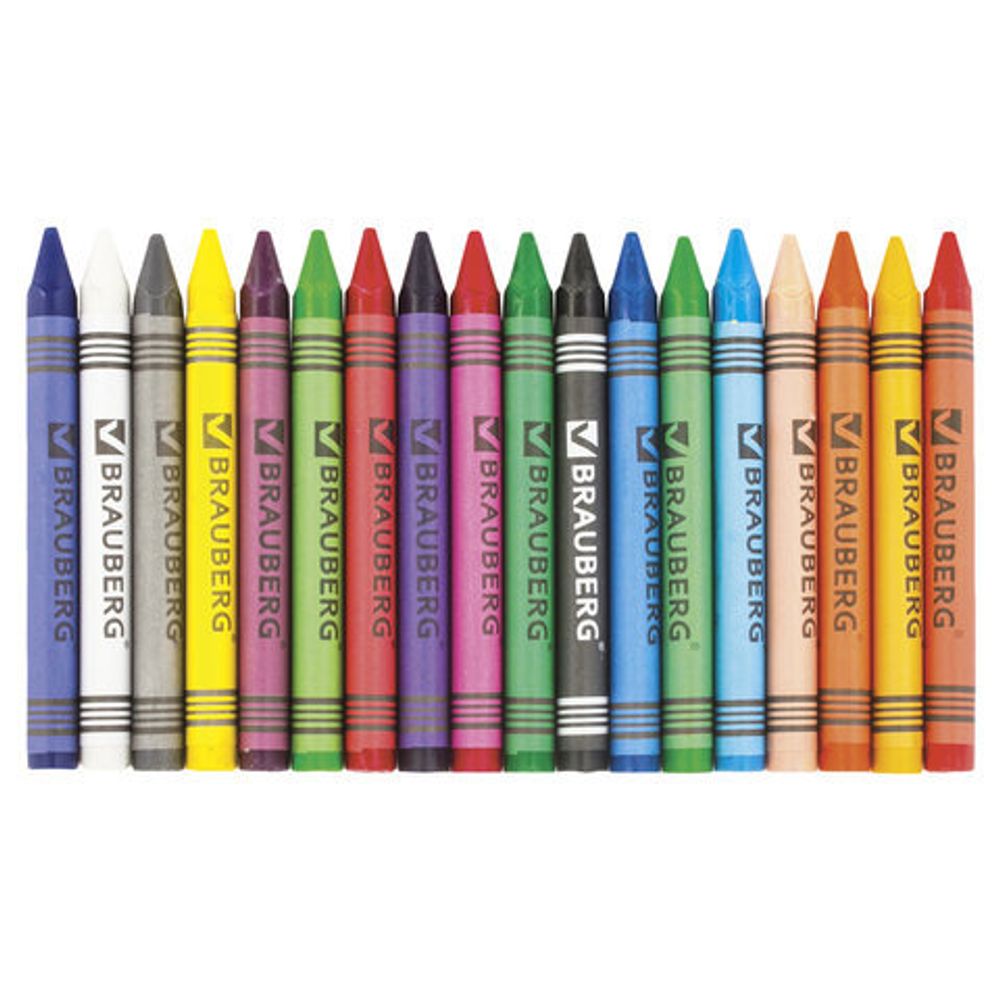 Восковые карандаши BRAUBERG "АКАДЕМИЯ", НАБОР 18 цветов, 227284