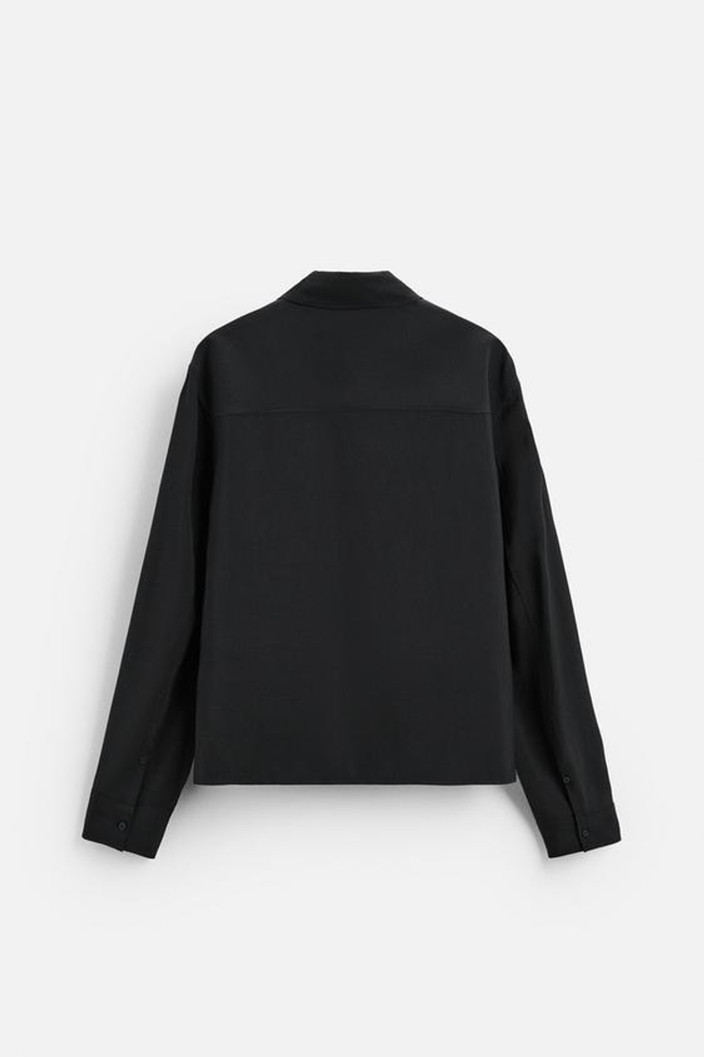 ZARA РУБАШКА СВОБОДНОГО КРОЯ С КАРМАНОМ, ЧЕРНЫЙ
