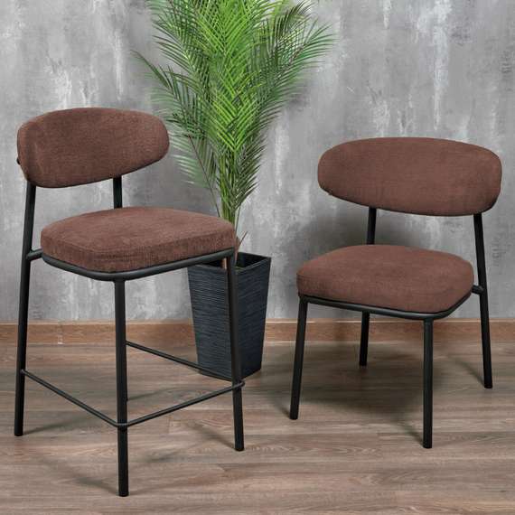 Стул Arvo терракотовый шенилл с черными ножками