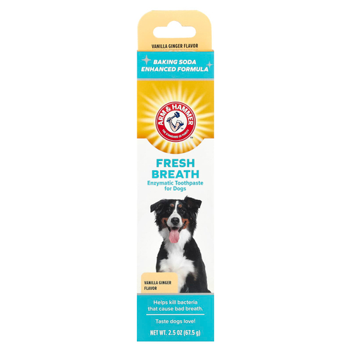 Arm & Hammer, ферментативная зубная паста для свежести дыхания, для собак, ваниль и имбирь, 67,5 г (2,5 унции)