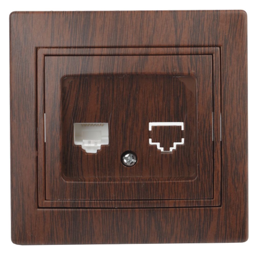 Розетка Intro Plano 1-303-10 информационная RJ45 IP20 СУ венге