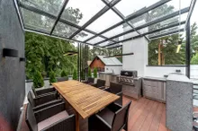 Тумба универсальная угловая правая с выдвижными полками, нержавеющая сталь, 90x122x61 см, Ontario, KuhniGrill