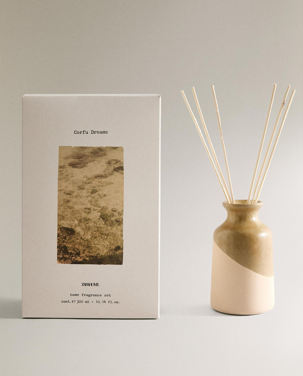 Zara Home CORFU DREAMS REED DIFFUSERS — ароматический диффузор с тростниковыми палочками, Мечты о Корфу, 300 мл
