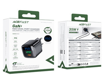 A116 PD35W GaN charger (USB-A+USB-C) with digital display (EU)