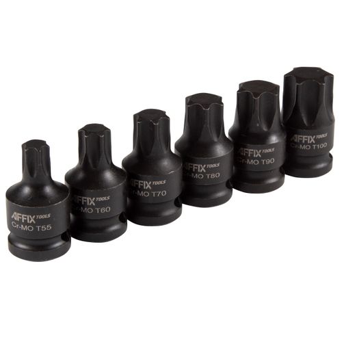 AFFIX (AF00742006C) Набор ударных торцевых насадок 1/2", TORX, Т55-Т100 мм, L = 44 мм, 6 предметов