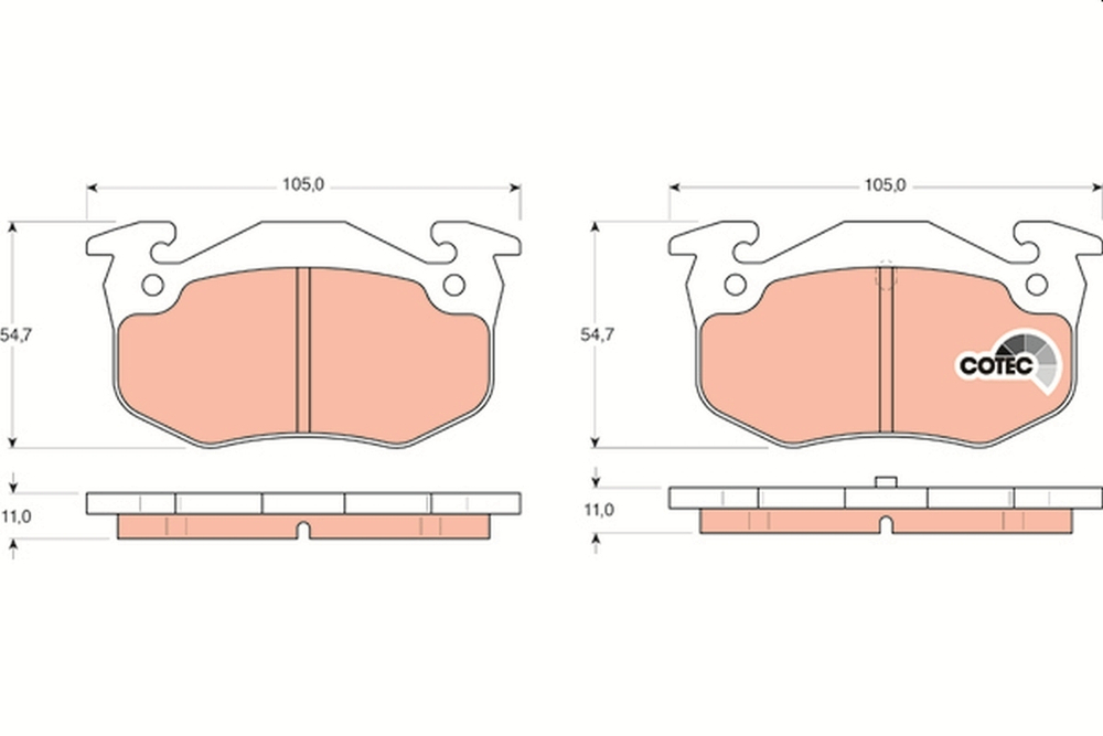 TRW - GDB1305-TRW - Brake Pad Set, disc brake