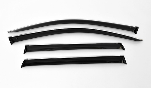 Дефлекторы боковых окон Cobra Tuning на Mitsubishi Outlander 3 2012 хромированный молдинг арт.M43712CR