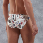 Мужские трусы-слипы с принтом Doreanse Newspaper (Размер: XL) (Цвет: белый)