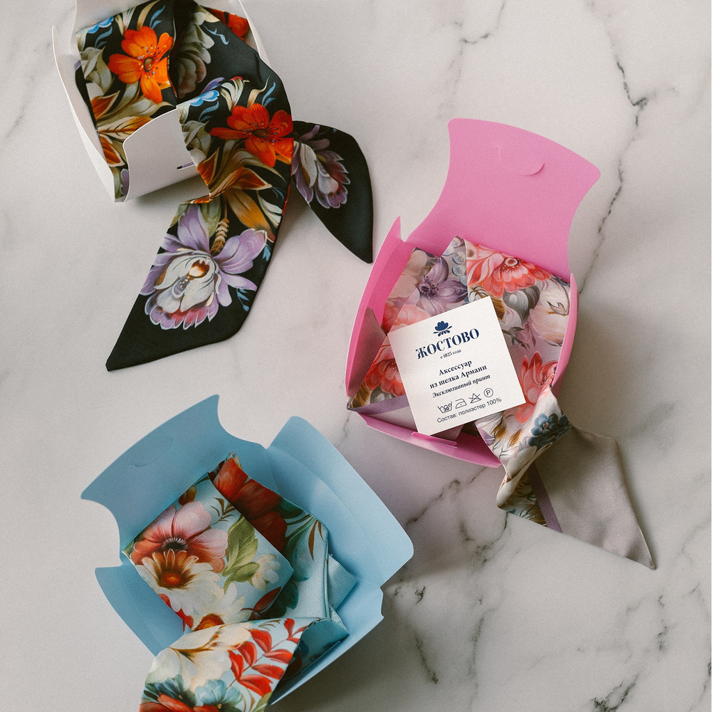 Твилли «Жостово» бордовая Цветы