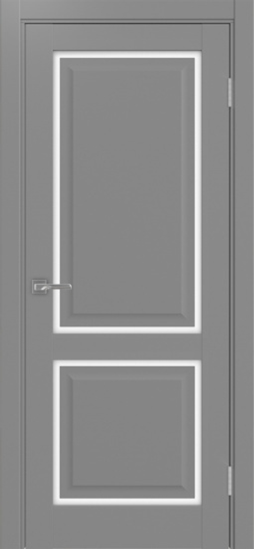 Межкомнатная дверь Optima Porte ТОСКАНА 602С.2121 "Серый" Белое стекло
