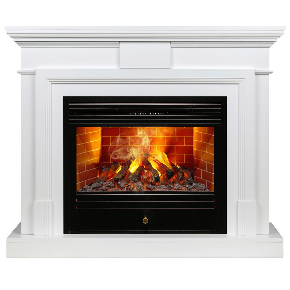Электрокамин RealFlame Marco 25,5/26 WT белый с очагом 3D Novara