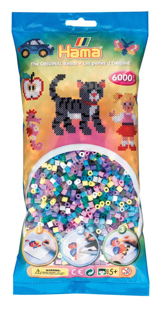 Hama Бусинки для термомозаики MIDI микс, 6000 шт. (205-69)
