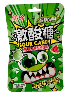 Кислая карамель с шипучкой со вкусом Арбуза 22 г * 5 шт