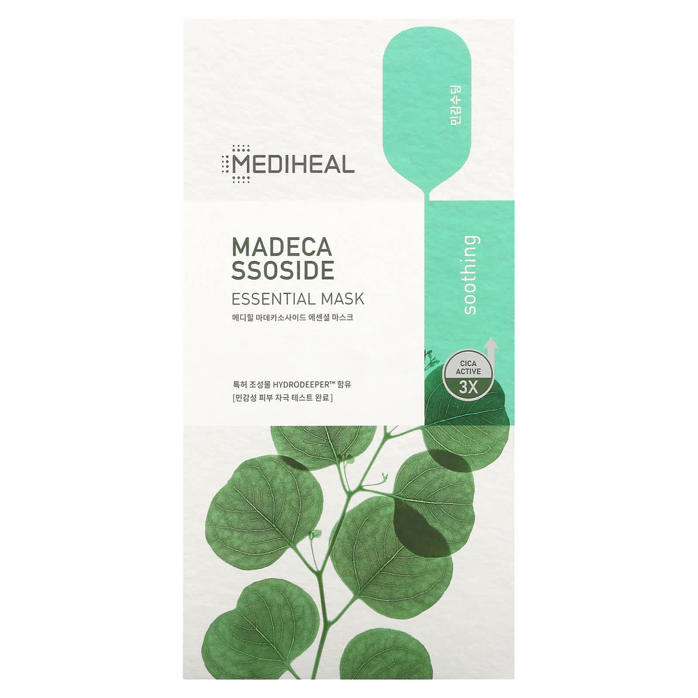 MEDIHEAL, Madecassoside, Essential Beauty Mask, 4 шт., По 24 мл (0,81 жидк. унц.)