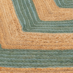 Ковер из джута 120х80см Tkano Ethnic зеленый с вставками