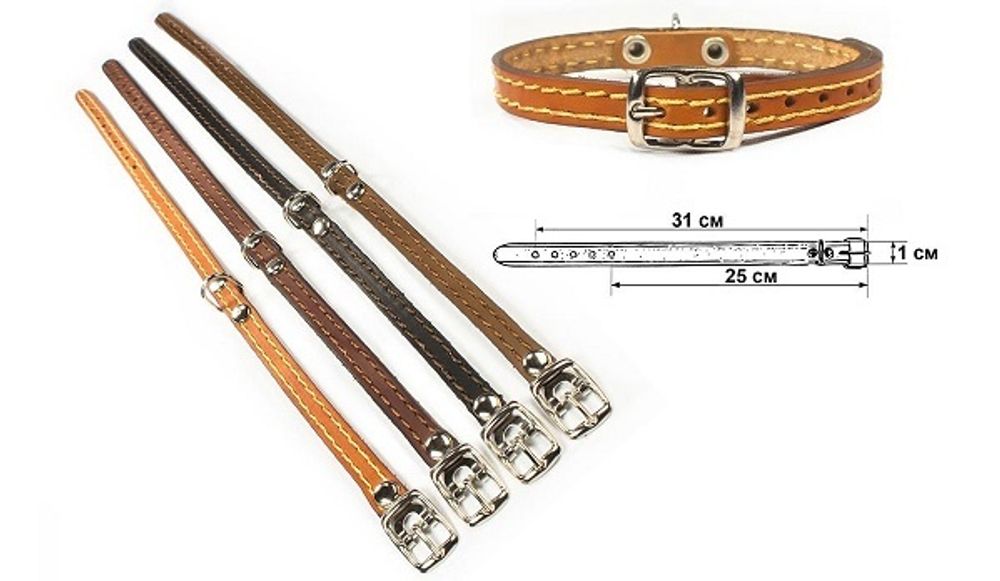 Ошейник "Стандарт" на фетре 10 мм обхват шеи 25-31 см.