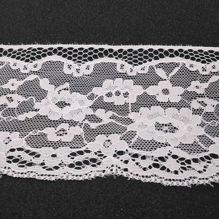 Кружево 85 мм, цвет белый, намотка 25 м (10206100/121114/009893/01_Испания)